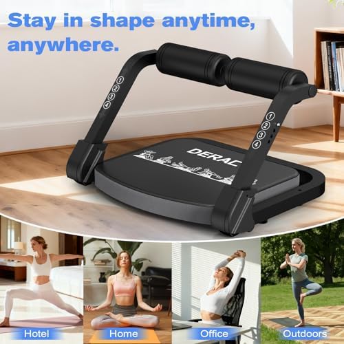 DERACY Sit Up Exercise Equipment, Adjustable Ab Machine, Multi-Functional Sit Up Machine, Ab Workout Equipment, Ab Trainer Machine for Women Men