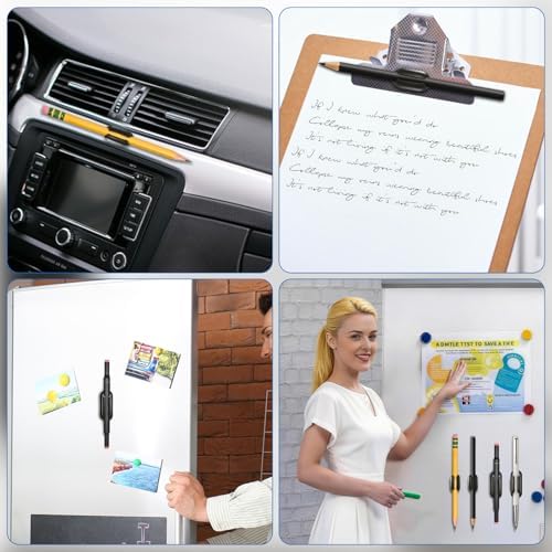 24 Pack Adhesive Pencil Holders for Desk, Silicone Pen Holder,Black