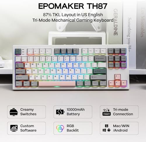 EPOMAKER TH87 Wireless Mechanical Keyboard with 10000mAh Battery