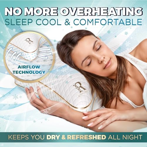Royal Therapy King 2-Pack Memory Foam Pillow, Adjustable Shredded Odor-Free Cut-Out Bed Pillow for Neck & Shoulder Pain Relief, Breathable Support for Back, Stomach, Side Sleepers, BioForm