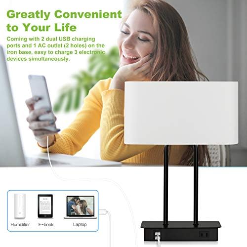 Bedside Touch Control Table Lamp, 3 Way Dimmable Modern Nightstand Lamp