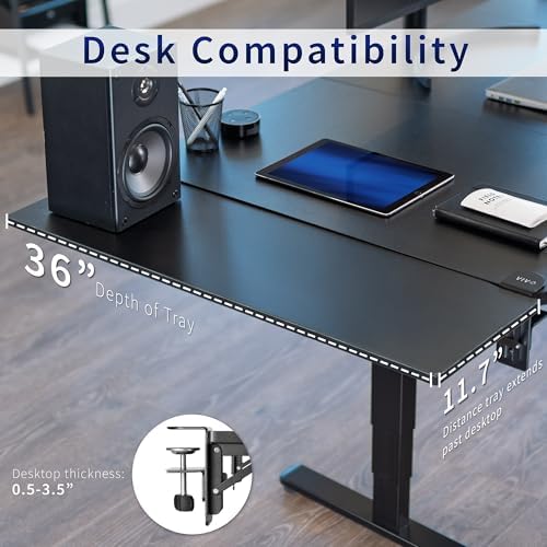 VIVO Black Clamp-on 36 x 12 in Desk Extender, DESK-EXT36