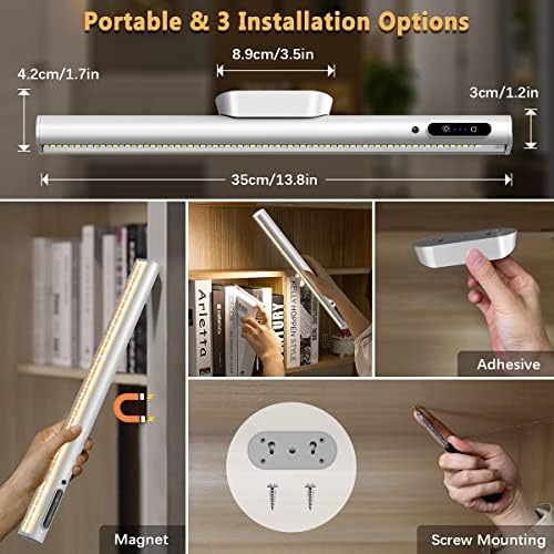 Hapfish Battery Powered Operated Wall Strip Lights, Magnetic LED Light Bar