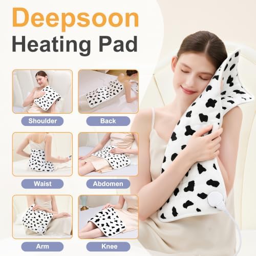 Heating Pad,Heated Blanket,Heating Pad for Back Neck,White,24x12 Inch