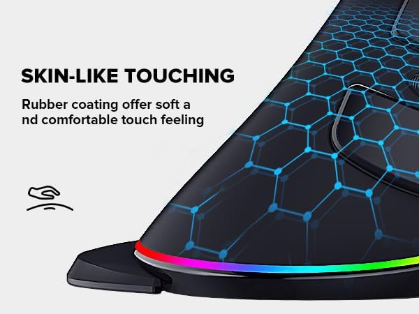 DELUX Full Size Ergonomic Split Keyboard and Vertical Mouse Combo, GM909 Wireless Split Keyboard and M618PLUS RGB Vertical Mouse for Large Hands (GM909-M618PLUS RGB)
