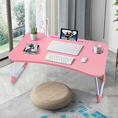 Slendor Foldable Lap Desk with Cup Holder for Bed, Couch, Floor