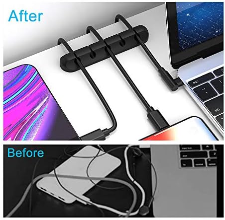 INCHOR Cord Organizer for Desk, Cable Organizer Cable Holder 3 Pack Black