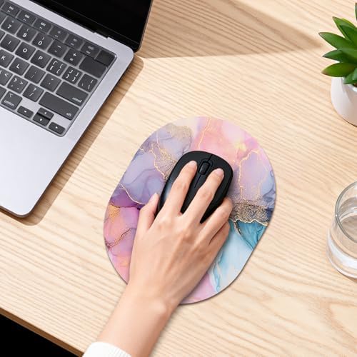 Oval Mouse Pad 6x8in Non-Slip for Laptop,Dream Marble