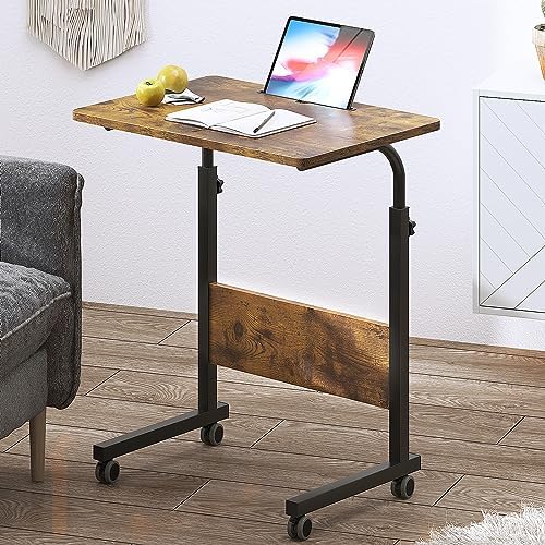 DlandHome 23.6 Inches Rolling Desk with Wheels Adjustable Height