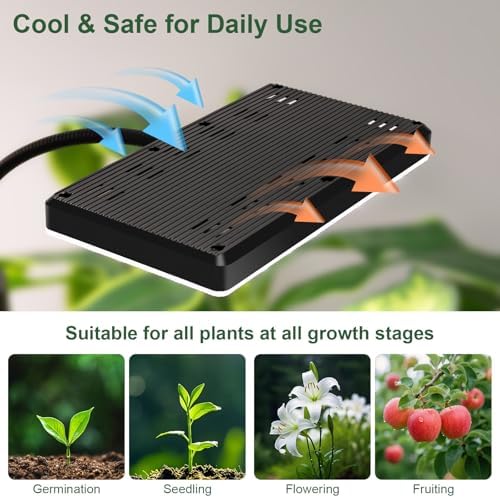 LBW Grow Light for Indoor Plants, Quad-Head Standing Plant Light, Full Spectrum, Wide Coverage, 63” Adjustable Height, Plug & Play