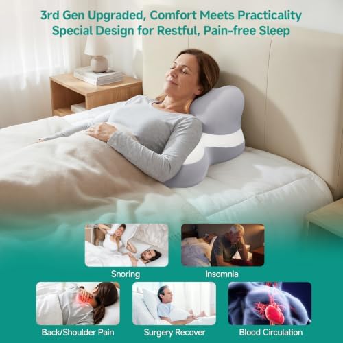 Wedge Pillow, Memory Foam Bed Wedges for Sleeping Apnea,Acid Reflux,Snoring
