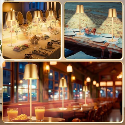 Retisee 6 Pack Cordless Table Lamp Portable Rechargeable Lamp, Gold