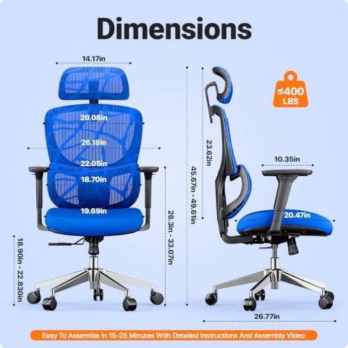 Jacia House Big & Tall Ergonomic Office Chair with Lumbar Support