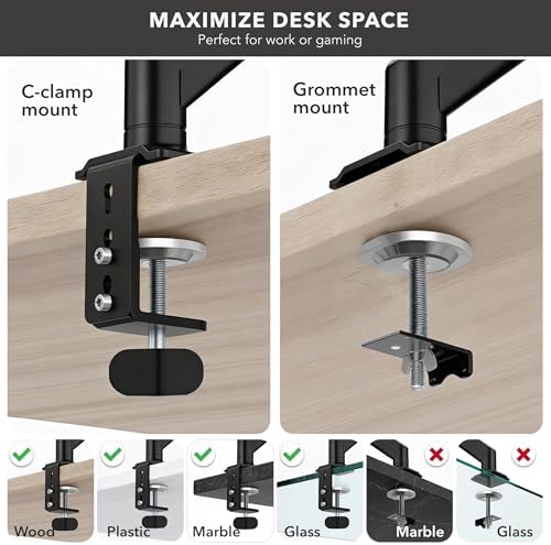 Mount-It! Single Monitor Arm Desk Mount, 13-32", 17.6 lbs
