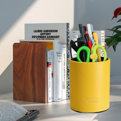 Pen Pencil Holder Cup Container PU Leather Desk Organizer Stand Decor Brush Scissor Holder Decoration Office Desk Home School