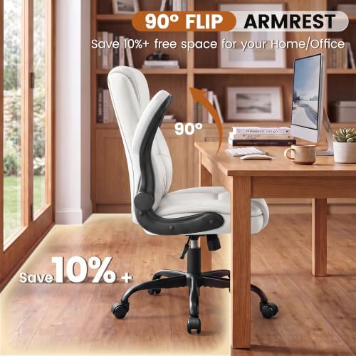 Office Desk Chair, Ergonomic Computer Chair with Flip-Up Arms