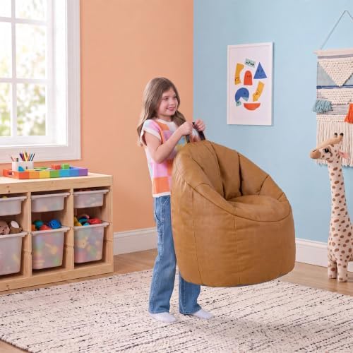 Big Joe Milano Lightweight Kids Bean Bag Chair, Brownbutter Honey