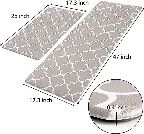 KMAT Kitchen Mat Set of 2,Cushioned Anti-Fatigue Kitchen Mats for Floor