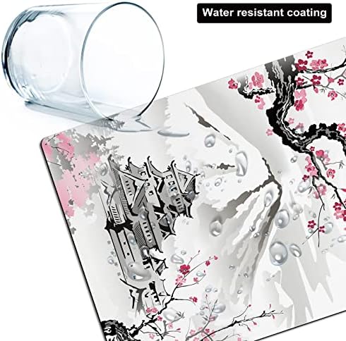 Small Mouse Pad Cute, Mini Mouse Pads for Wireless Mouse and Laptop, Travel Mousepads with Designs - Japanese Cherry Blossom/Sakura, Portable Mousepad with Non-slip Rubber Base - 5.5 x 7 Inch