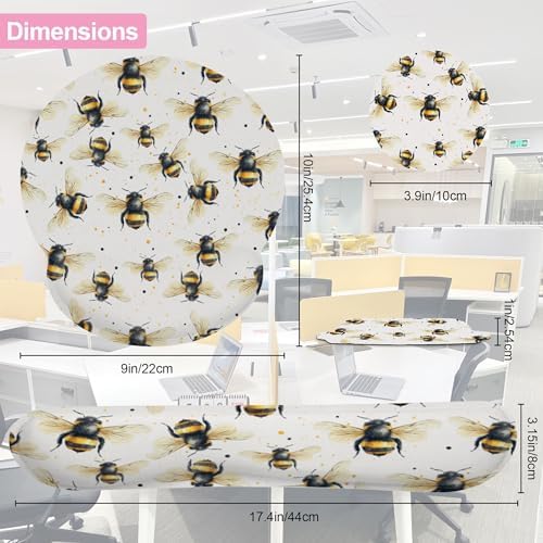 Cute Bee Mouse Pad with Wrist Rest Set, 3-in-1 Wrist Support Mousepad Set, Gaming Mat Pad with Anti-Skid Base,Ergonomic Memory Foam Mouse Pad Set for Women, Office, Typing, Gaming
