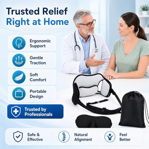 Neck Stretcher Hammock, Adjustable Cervical Traction Device with Removable Pads, Portable Support Strap for Neck Tension Relief and Comfort | Neck Tension Relief and Comfort