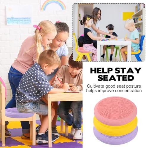 8 PCS Wiggle Seat Inflated Wobble Cushion 13 Inch Balance Disc Sensory Flexible Seat for Sensory Balance Pad for Physical Exercise Improving Posture Home Office (Needle Pump Included)