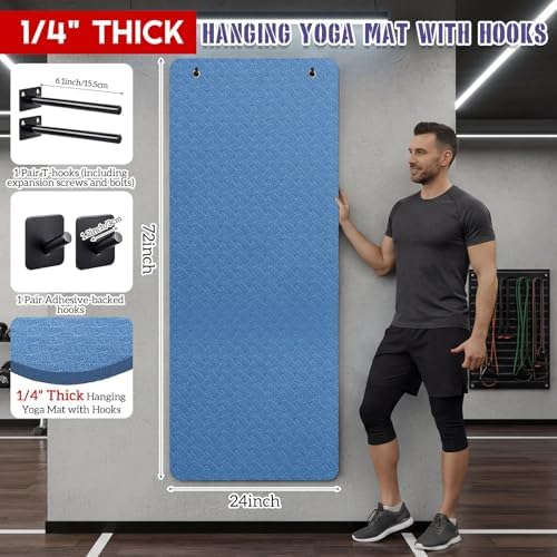 Briwooody Yoga Mat with Hanging Holes
