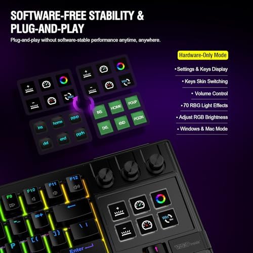 VSD K1 Pro 87‑Key Macro Mechanical Keyboard with Integrated Streaming Deck