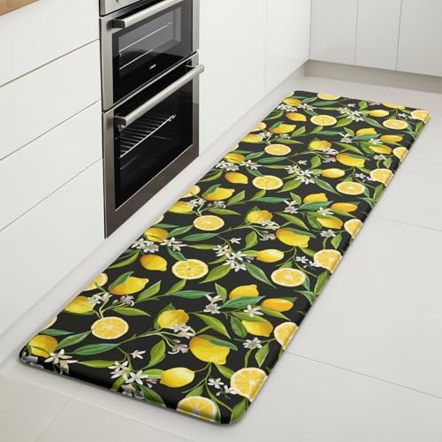 Lemon Kitchen Decor Mat, Extra Long Anti Fatigue Kitchen Mats