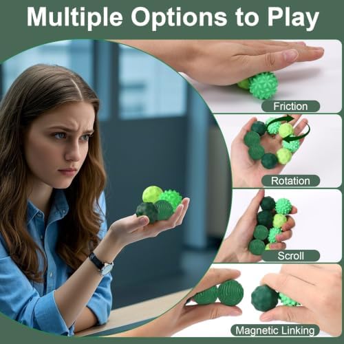 BUSOHA Silicone Magnetic Fidget Balls - 8 Pack Fidget Toys for Adult