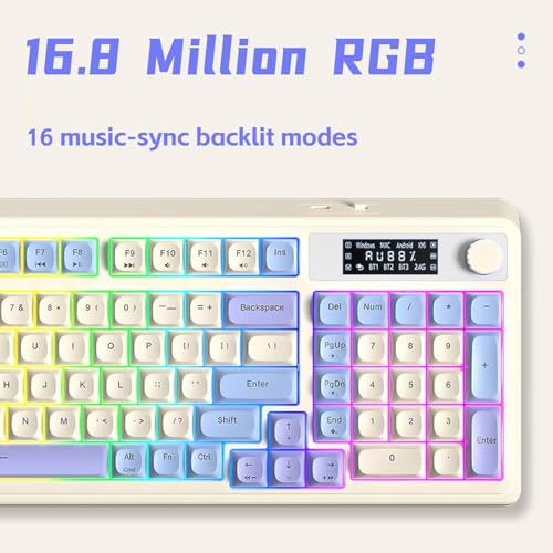 AULA S99 Pro Gaming Keyboard, Cute Creamy Wireless Keyboard