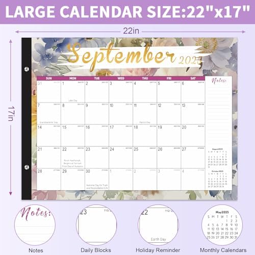 Large Desk Calendar 2027-2028,Jan 2027-Jun 2028,Gannyfer 18-Month Calendar