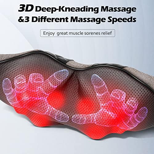 Blue Elf Shiatsu Neck Back Massager,Kneading Electric Massager with Heat