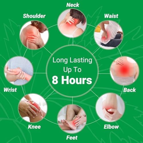 ishancare Pain Patches, 24 Count Extra Large Fast Acting Heat Patches, 8 Hour Long Lasting Deep Soothing for Joint Soreness, Back, Knee, Neck, Shoulder with Natural Warming Herbal Plaster
