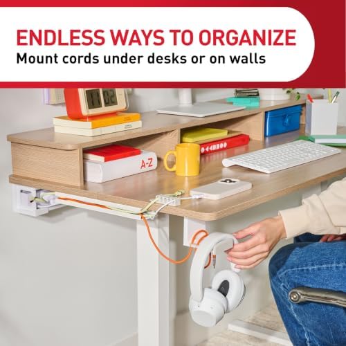 Command Cord Organizer Channel, 1 Channel, 8 Large Strips