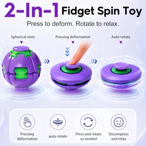 3D Printed Gear Fidget Spinner Toy, Mechanical Kinetic Desk Toy, Portable Sensory Fidget Gadget, Metal EDC Desk Accessory, Creative Office Gift, Nebula Purple