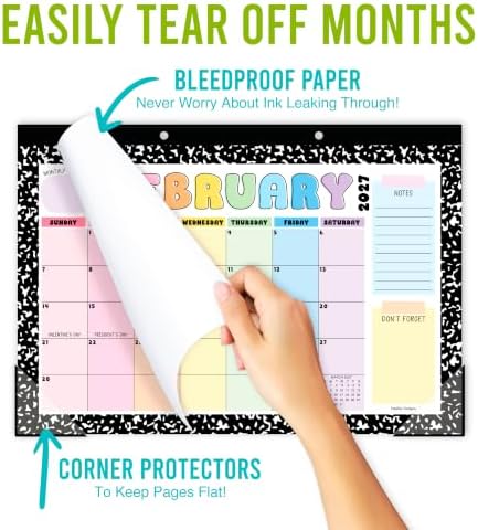Large Desk Calendar 2027 - Desktop Calendar 2027-2028