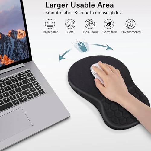 Canjoy Mouse Pad with Wrist Rest, Ergonomic Wrist Support with Massage