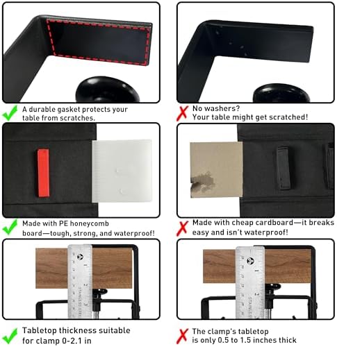 Under Desk Cable Management No Drill – 28" L x 6" W Cord Organizer, Upgraded Silicone Pads (No Scratch), 16 Cable Slots, Washable PE Honeycomb Base, Fits Desks 0–2.1" Thick, Black