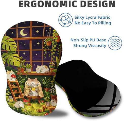 Ergonomic Mouse Pad with Wrist Rest, Memory Foam Wrist Support,Massage Bump