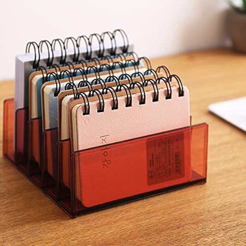 5 Slots Makeup Organizer for Desk, 2Pack Acrylic Mail Organizer Countertop for Sorting Mail, Business Card, Cash, Bill Money Organizer for Cash Envelope,Cash Tray for Cash Stuffing, Red