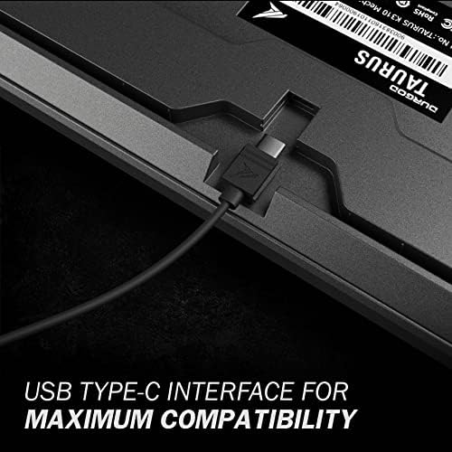 DURGOD Taurus K310 Mechanical Keyboard | Backlit | 104 Keys Full Size | USB C Wired | Doubleshot PBT Keycaps | Programmable Keys | NKRO Rollover | for Windows & Mac | Cherry MX Red, Corona
