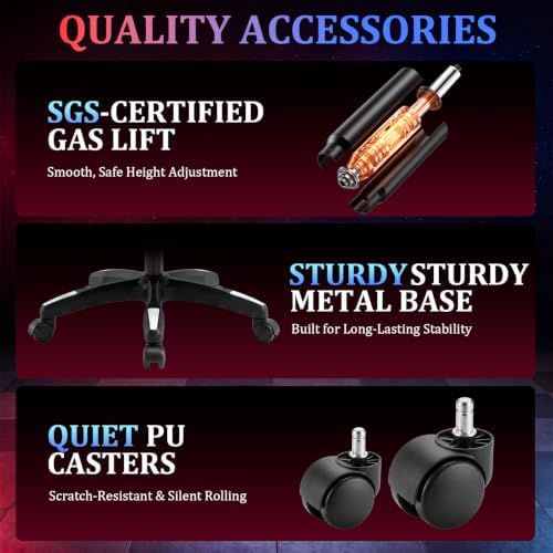 RGB Gaming Chair with Massage & Footrest, Built-in Speakers Chair