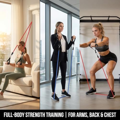 VEICK Resistance Bands with Handles, Exercise Tube Bands Set for Workouts