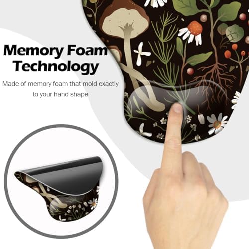 Ergonomic Mouse Pad with Wrist Support and Coaster,Mouse Pads with Non-Slip PU Base for Home Office Working Studying Easy Typing & Pain Relief Daisy