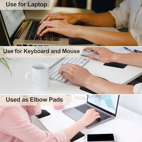 Ergonomic Wrist Rest for Laptop, Upgraded Laptop Wrist Support Pad for Computer Keyboard, Relieve Wrist Pain and Carpal Tunnel (Black)
