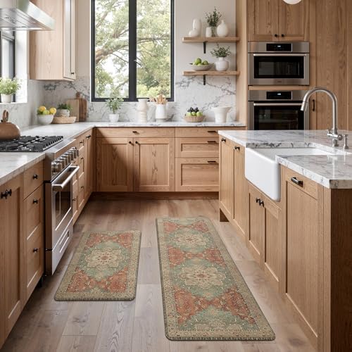 GENIMO Anti Fatigue Kitchen Mats for Floor 2PCS, Standing Rugs,Multi