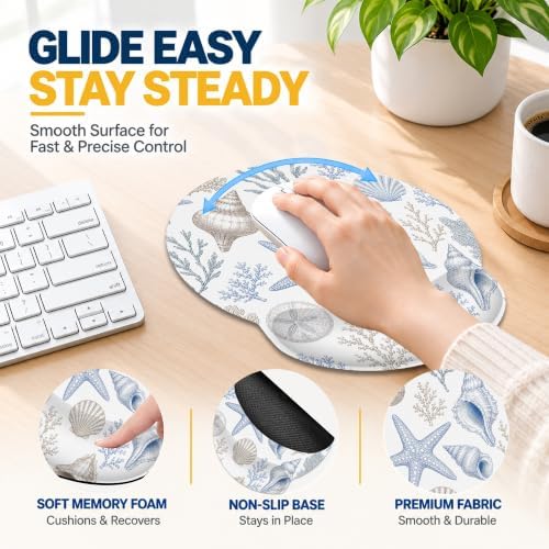Beach Starfish Keyboard Wrist Rest and Mouse Pad Set with Matching Coaster