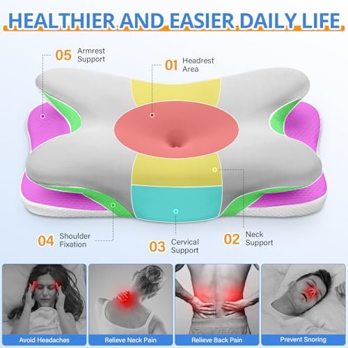 Cervical Neck Pillow, Ergonomic Pillow for Neck Pain Relief