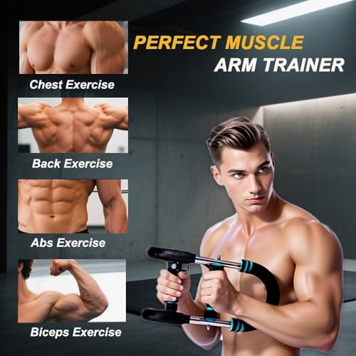 Twister Arm Trainer,Adjustable 6 Resistance Levels (45-130 lbs) Chest , Portable Chest & Arm Workout Equipment with High-Tensile Steel Spring for Forearm, Triceps, Power Twist Training